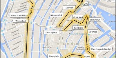 أمستردام جولة سيرا على الأقدام خريطة