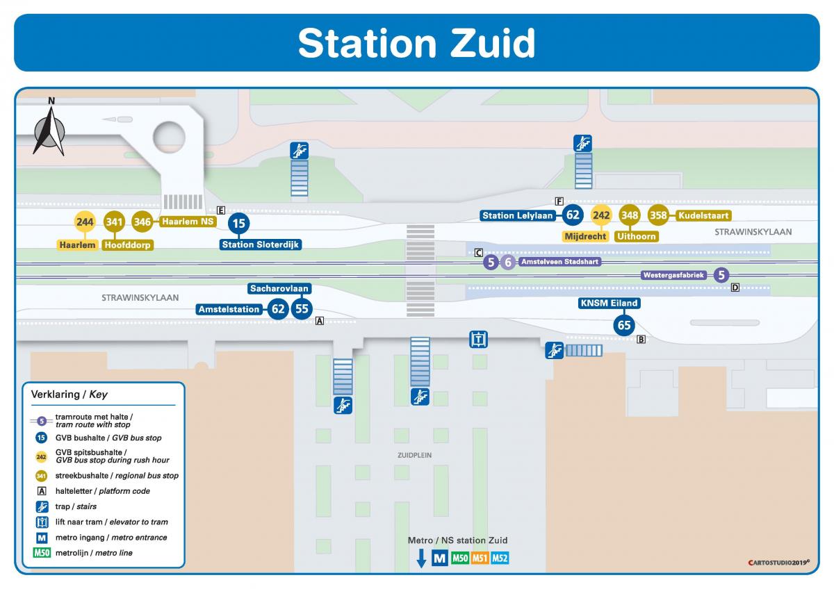 خريطة station Amsterdam zuid