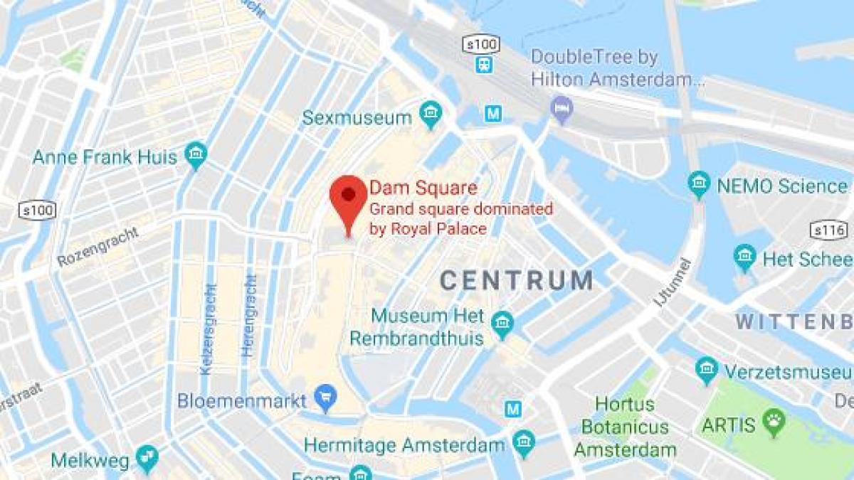 خريطة أمستردام dam square