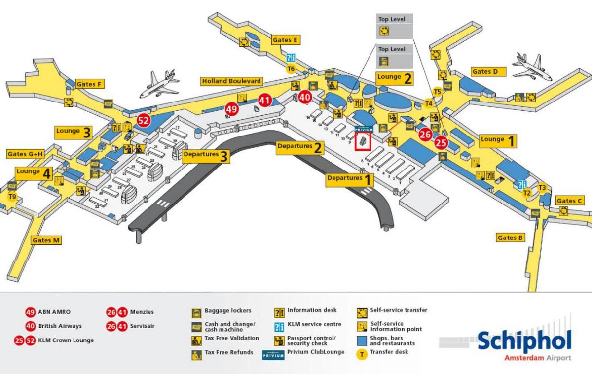 مطار سخيبول خريطة klm