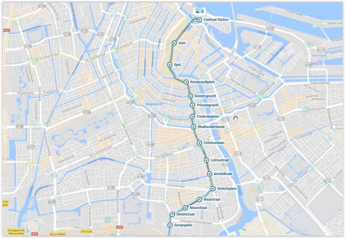 أمستردام الترام 4 خريطة الطريق ، 