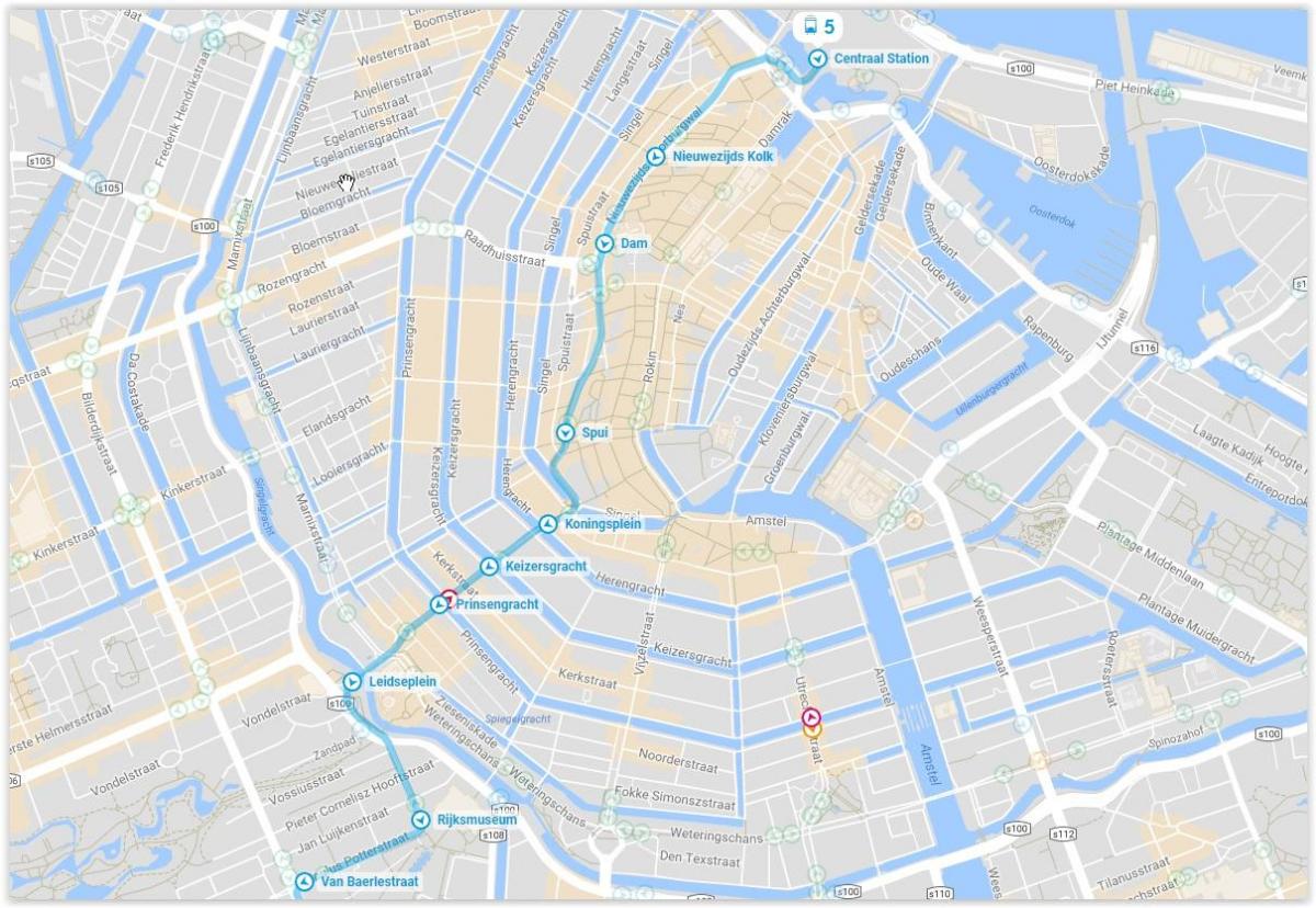 الترام 5 أمستردام خريطة الطريق ، 