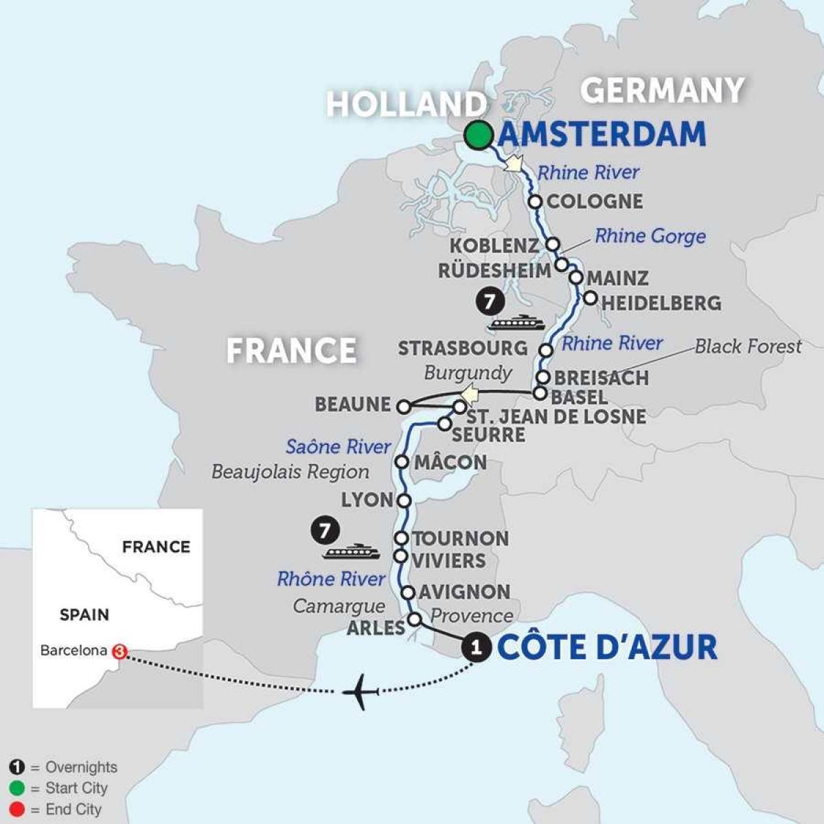 خريطة أمستردام الراين قناة