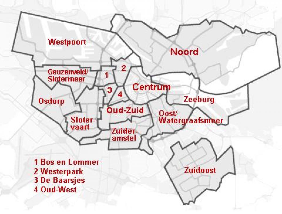 أحياء في أمستردام خريطة