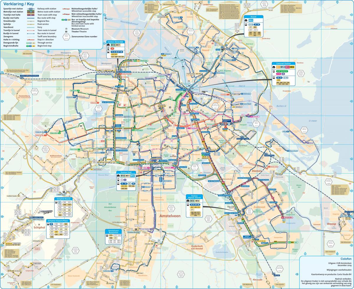 خريطة أمستردام النقل العام