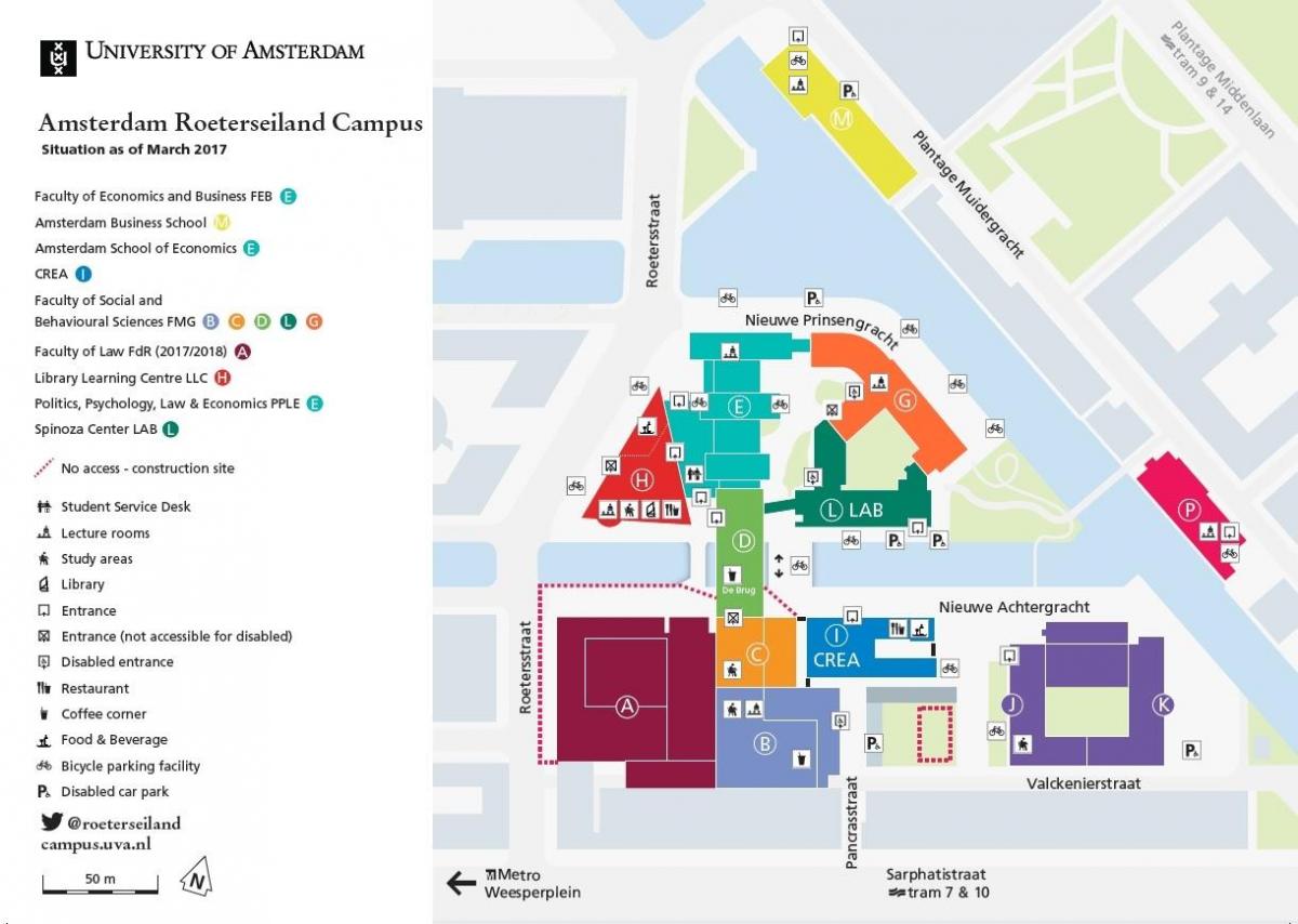 خريطة من جامعة أمستردام ، 