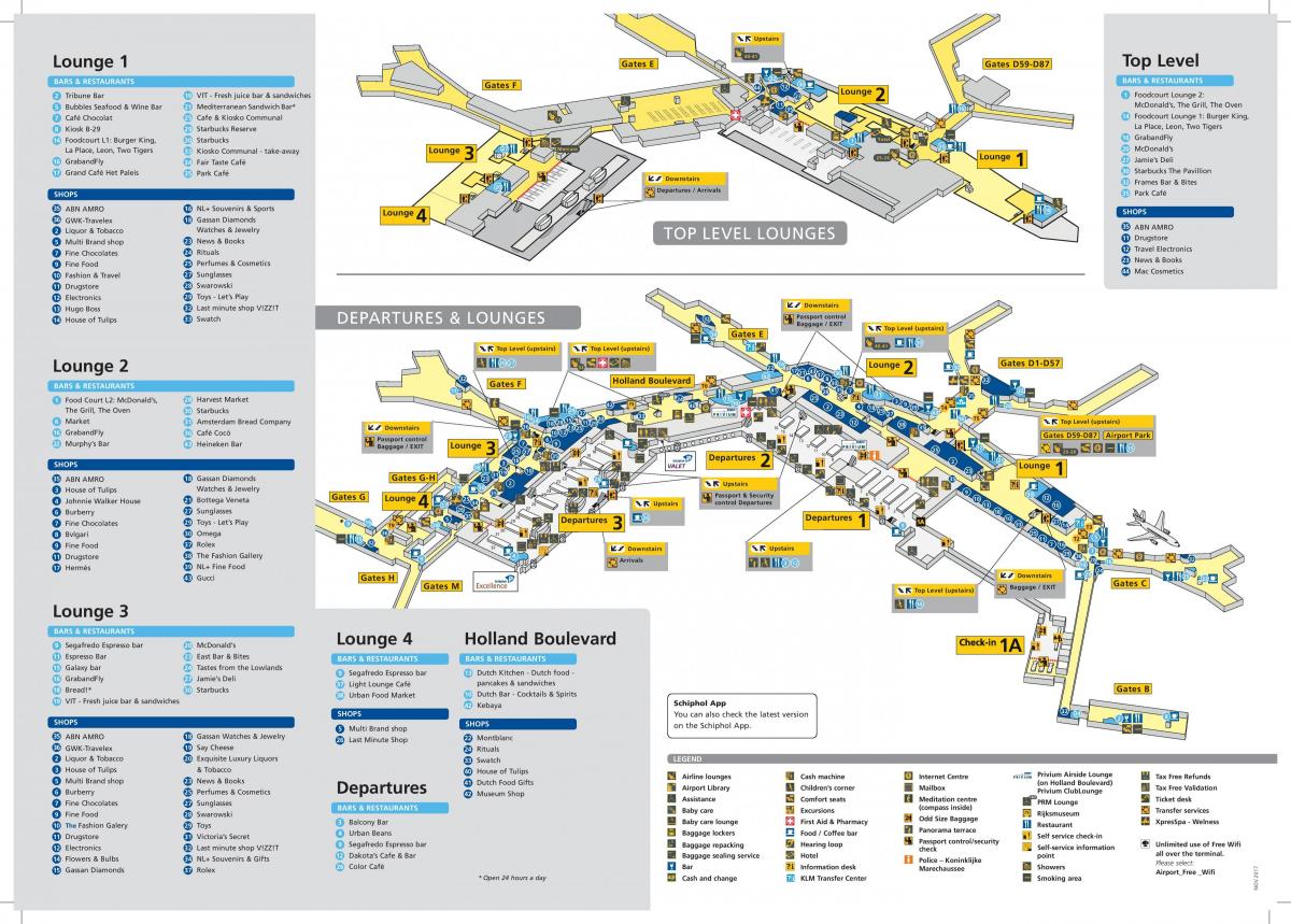 مطار سخيبول خريطة المغادرين